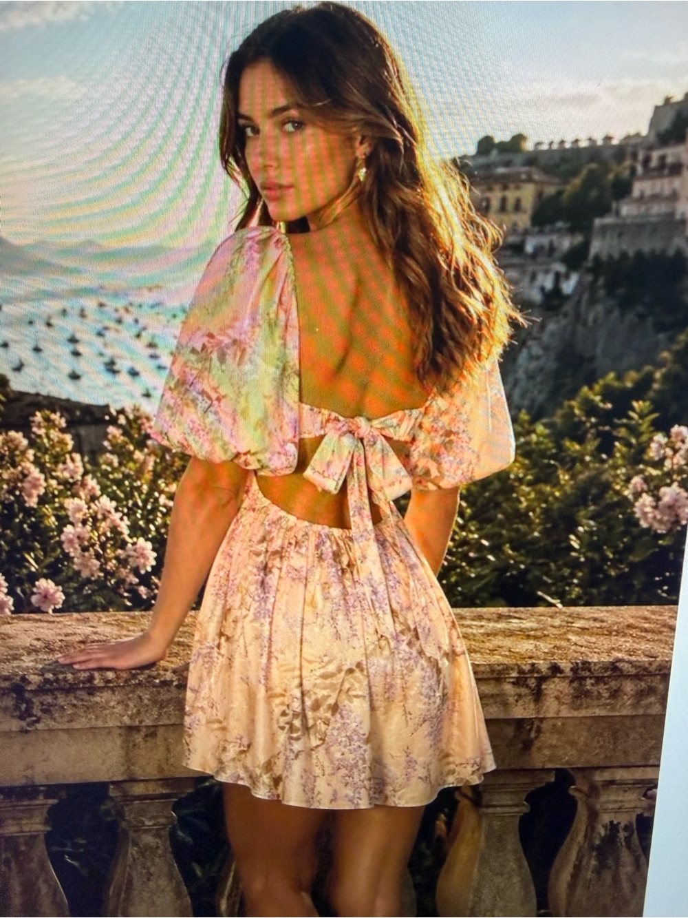 Zimmermann Rosa cut out Pastel Floral Open-Back Mini Dress AU 3